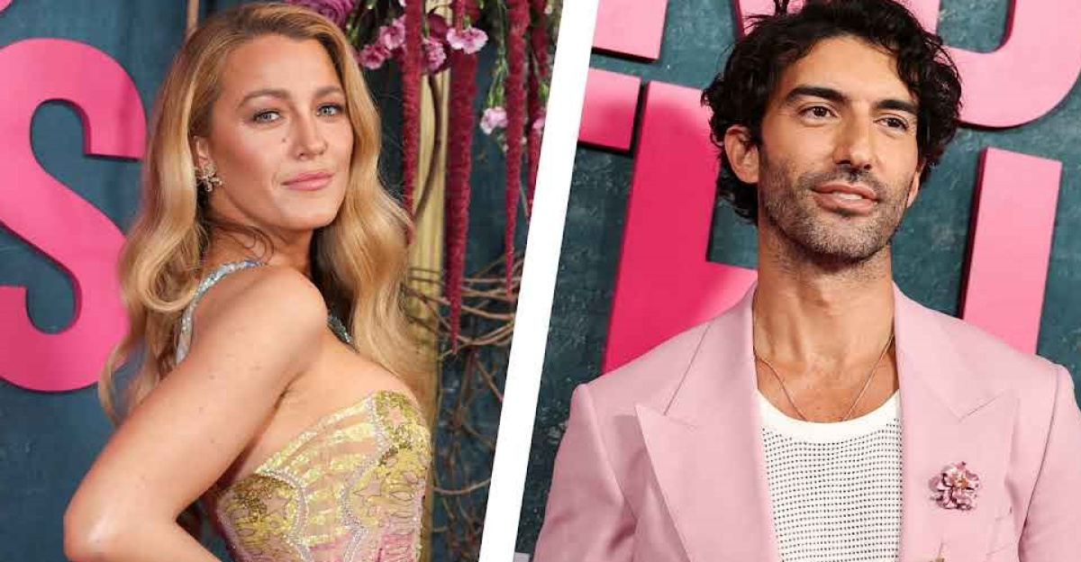 Actress Blake Lively (left) and director Justin Baldoni (right) during the New York premiere of the film "It Ends with Us"