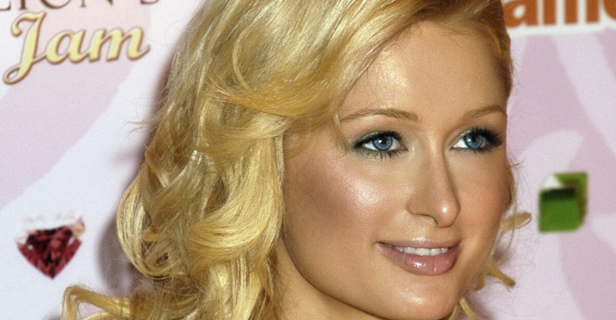 Paris Hilton promoting her cell-phone video game Jewel Jam during the E3 Video Game Convention